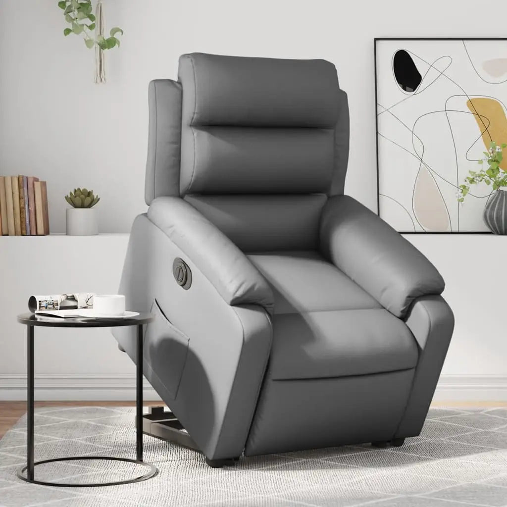 Fauteuil inclinable électrique gris similicuir - XIOS