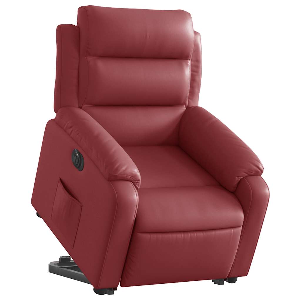 Fauteuil inclinable électrique rouge bordeaux similicuir - XIOS