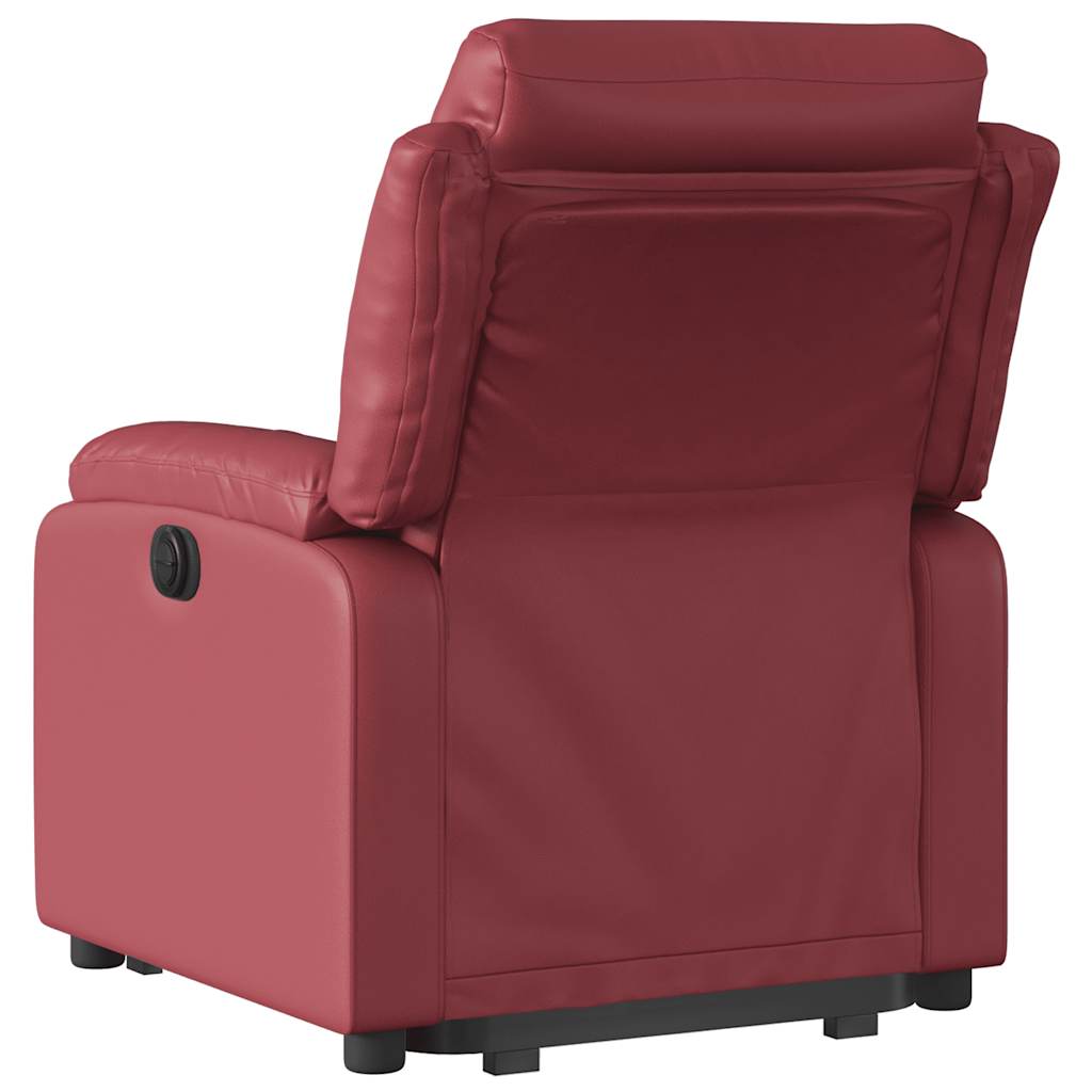 Fauteuil inclinable électrique rouge bordeaux similicuir - XIOS