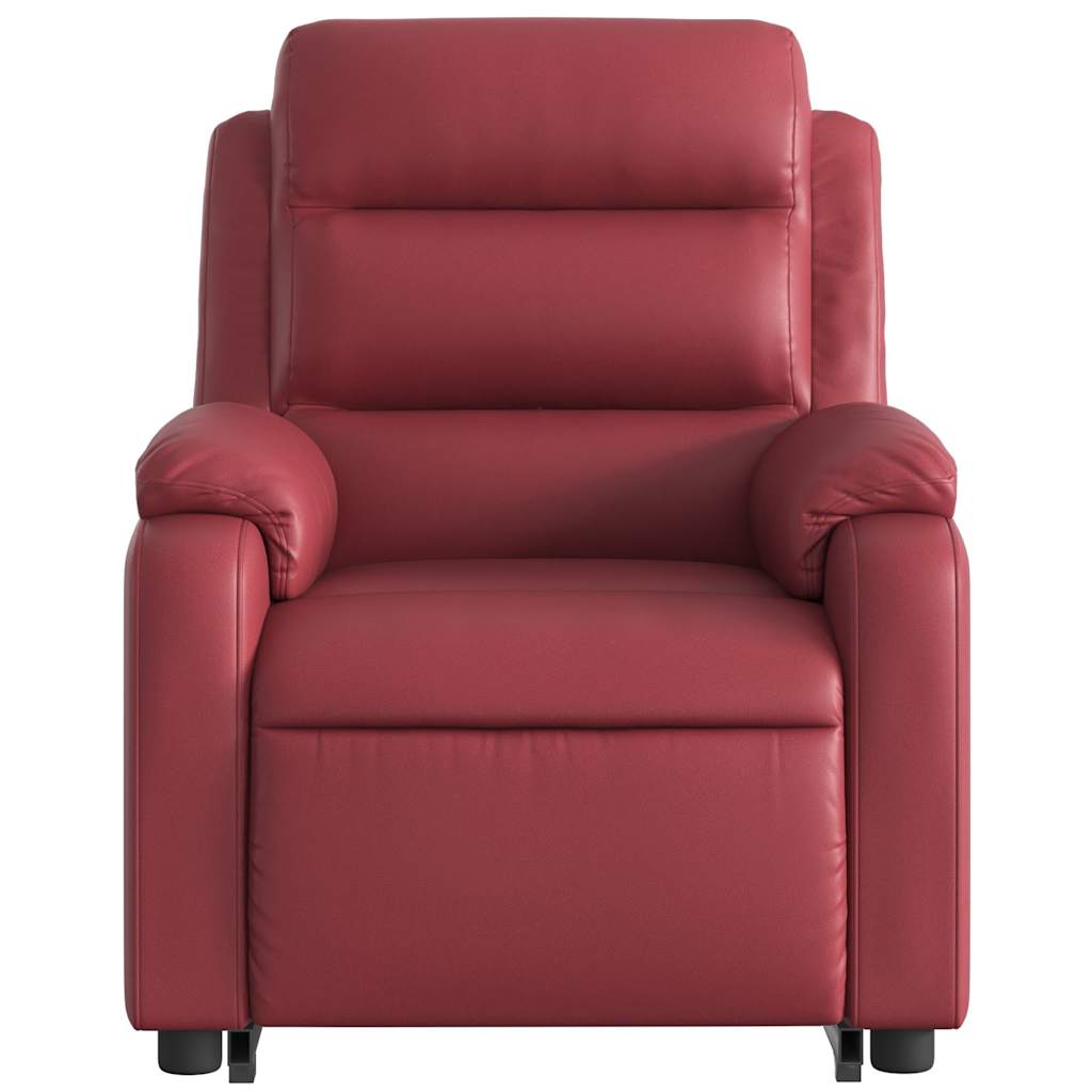 Fauteuil inclinable électrique rouge bordeaux similicuir - XIOS