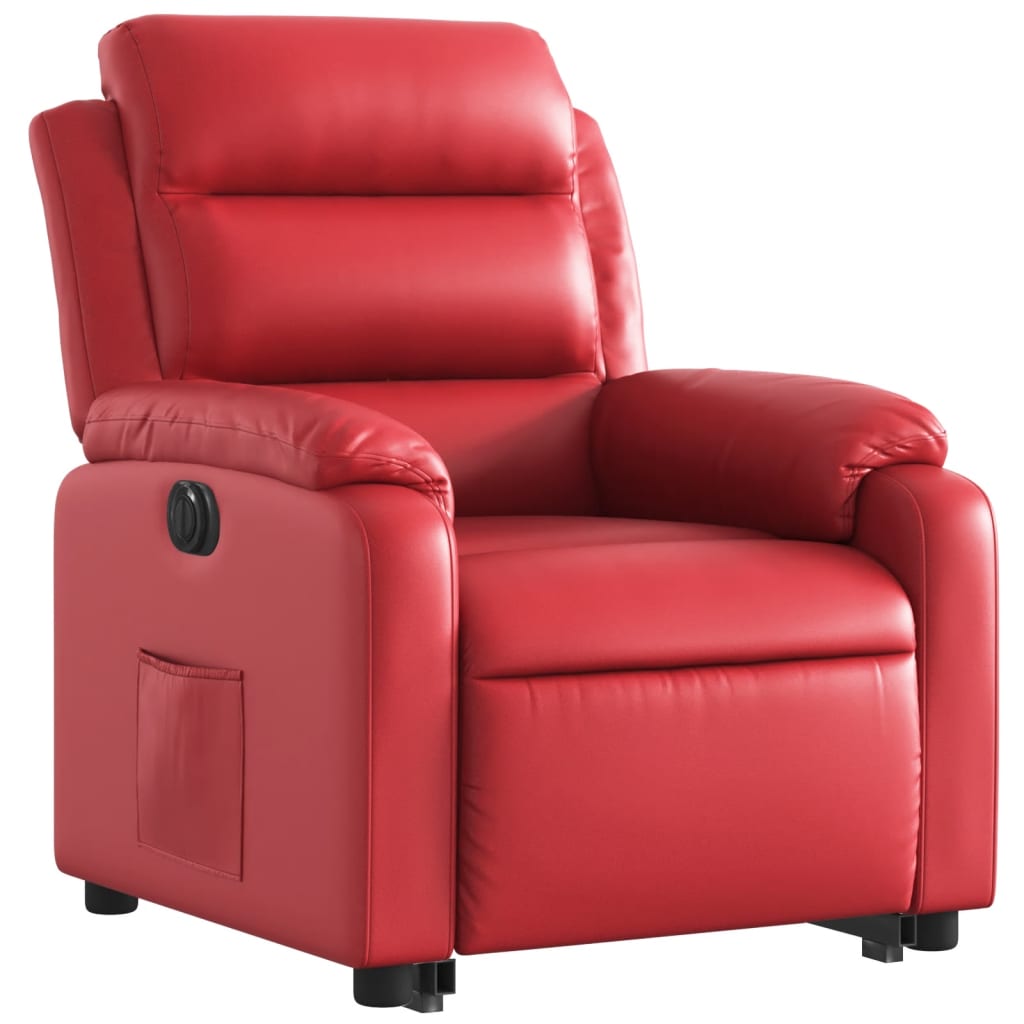Fauteuil inclinable électrique rouge similicuir