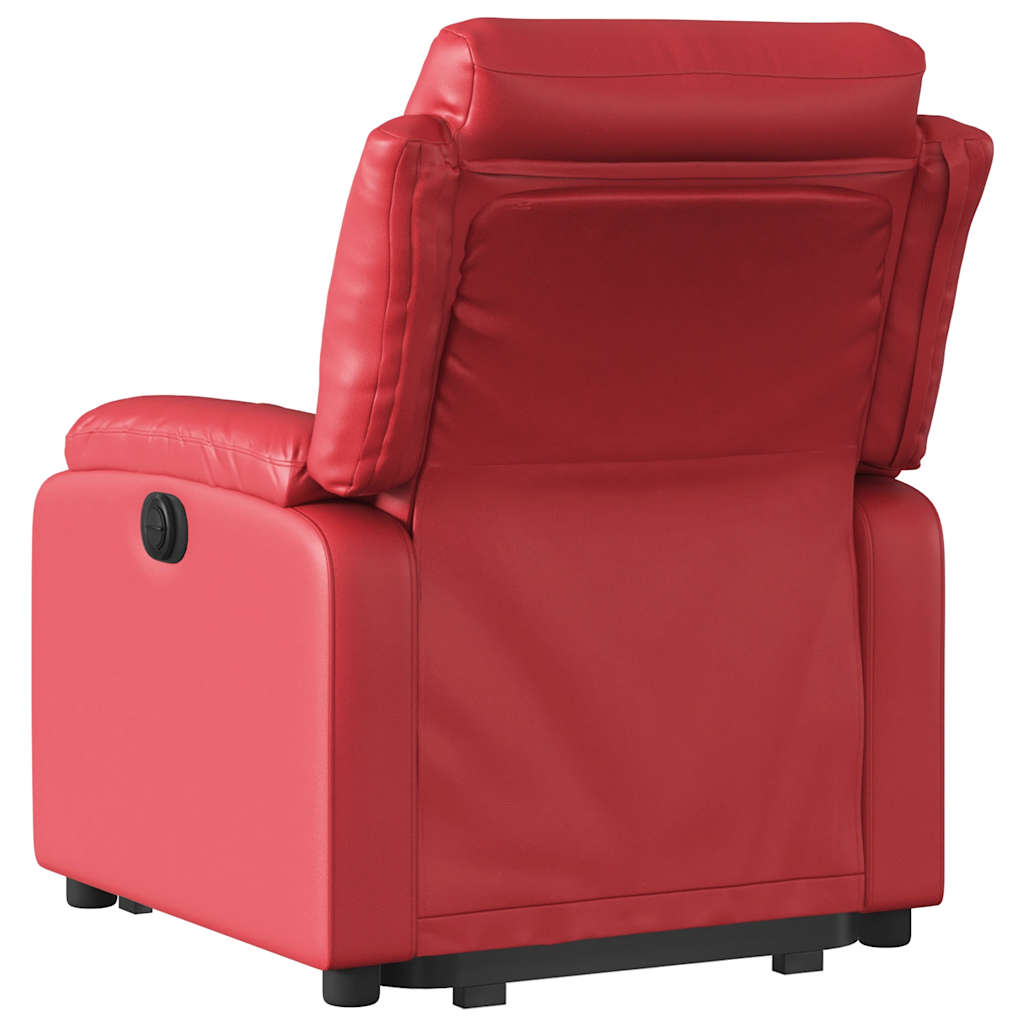 Fauteuil inclinable électrique rouge similicuir