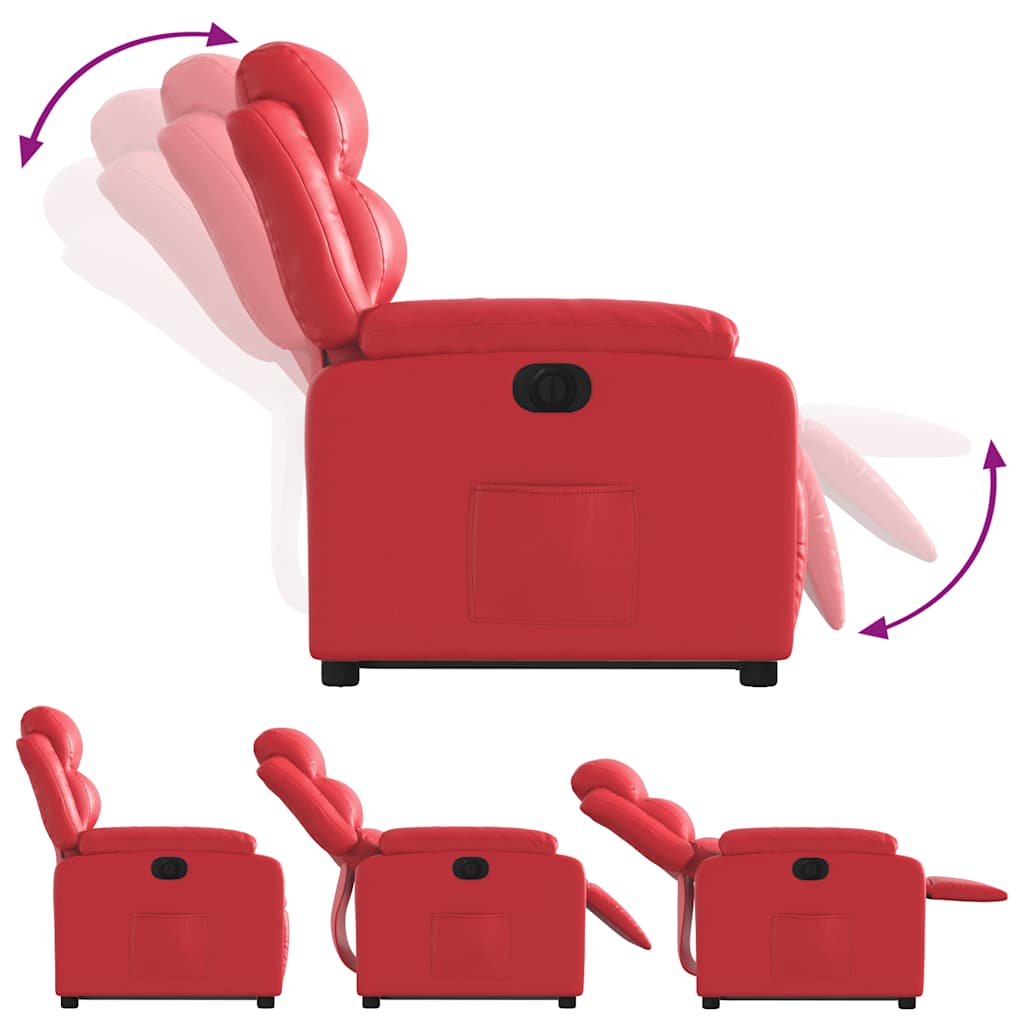 Fauteuil inclinable électrique rouge similicuir