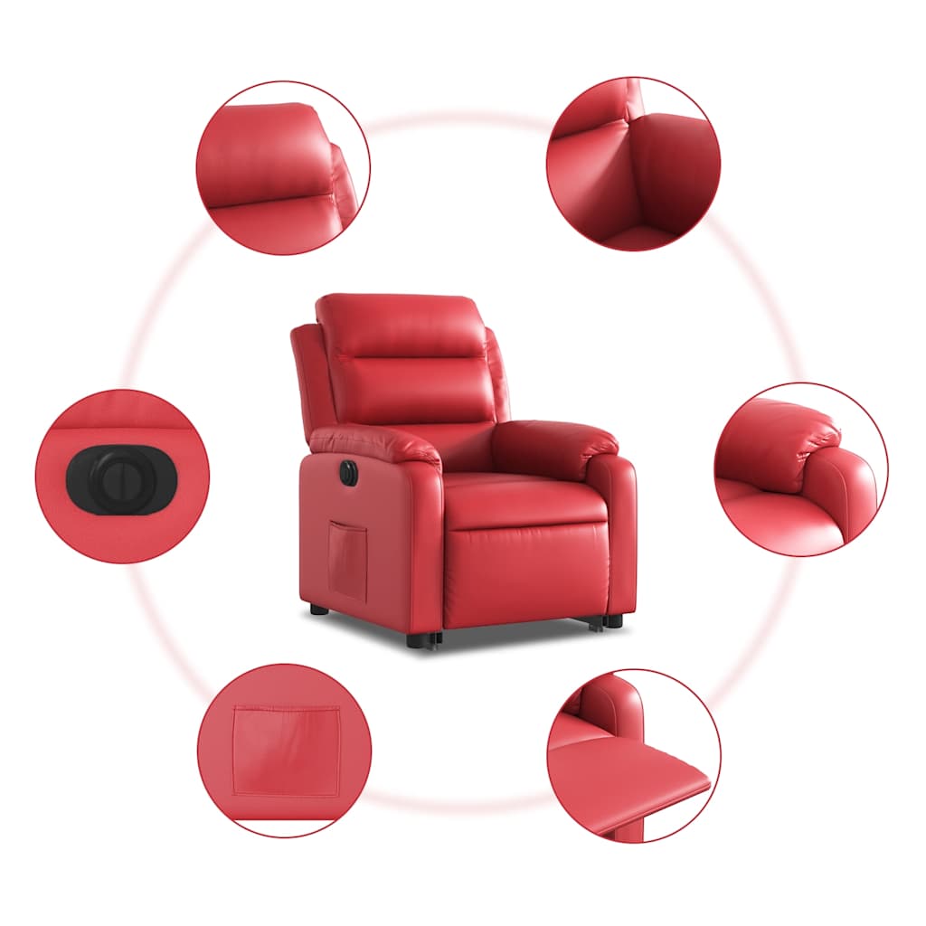 Fauteuil inclinable électrique rouge similicuir - XIOS