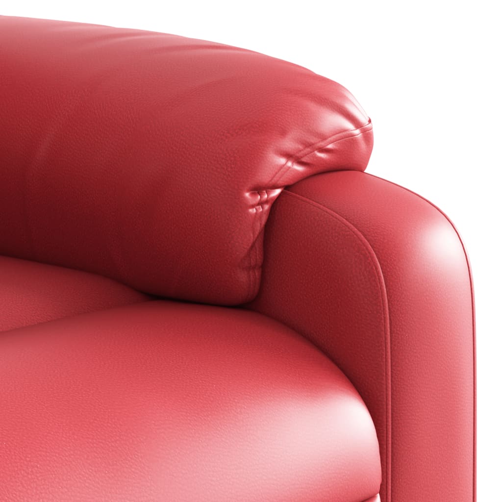 Fauteuil inclinable électrique rouge similicuir