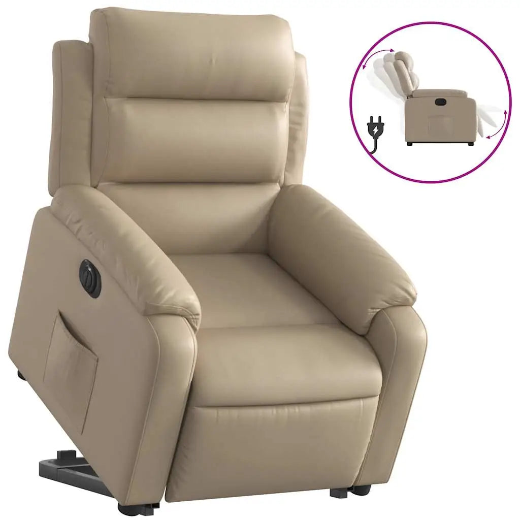 Fauteuil inclinable électrique cappuccino similicuir - XIOS