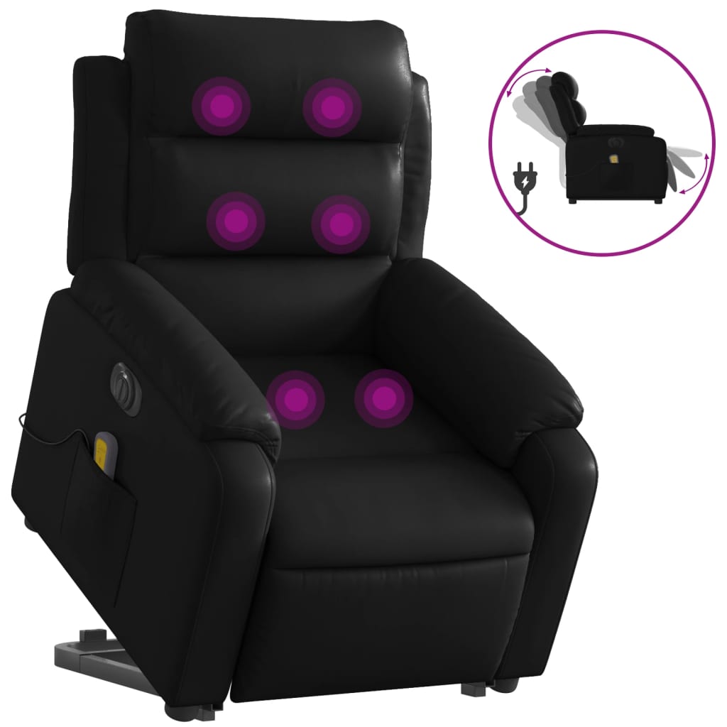 Fauteuil inclinable de massage électrique noir similicuir - XIOS