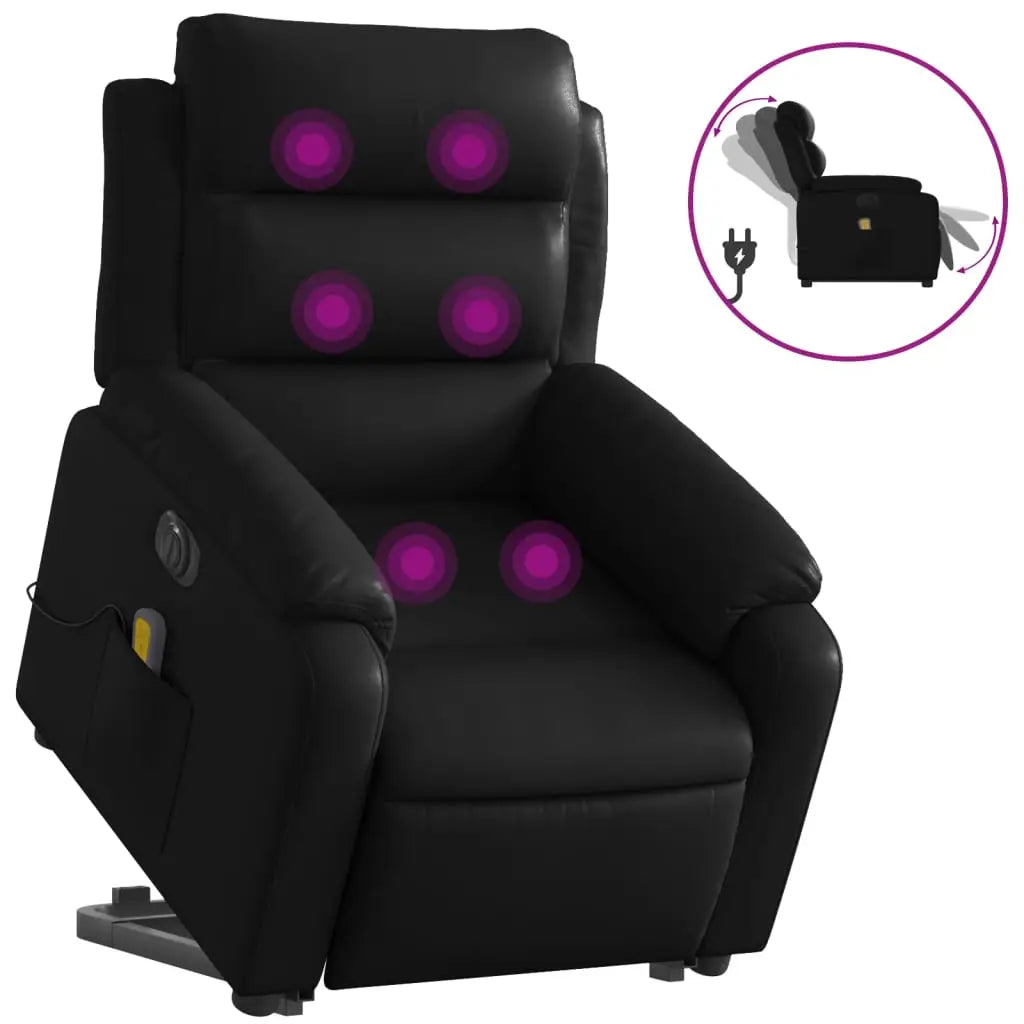 Fauteuil inclinable de massage électrique noir similicuir - XIOS