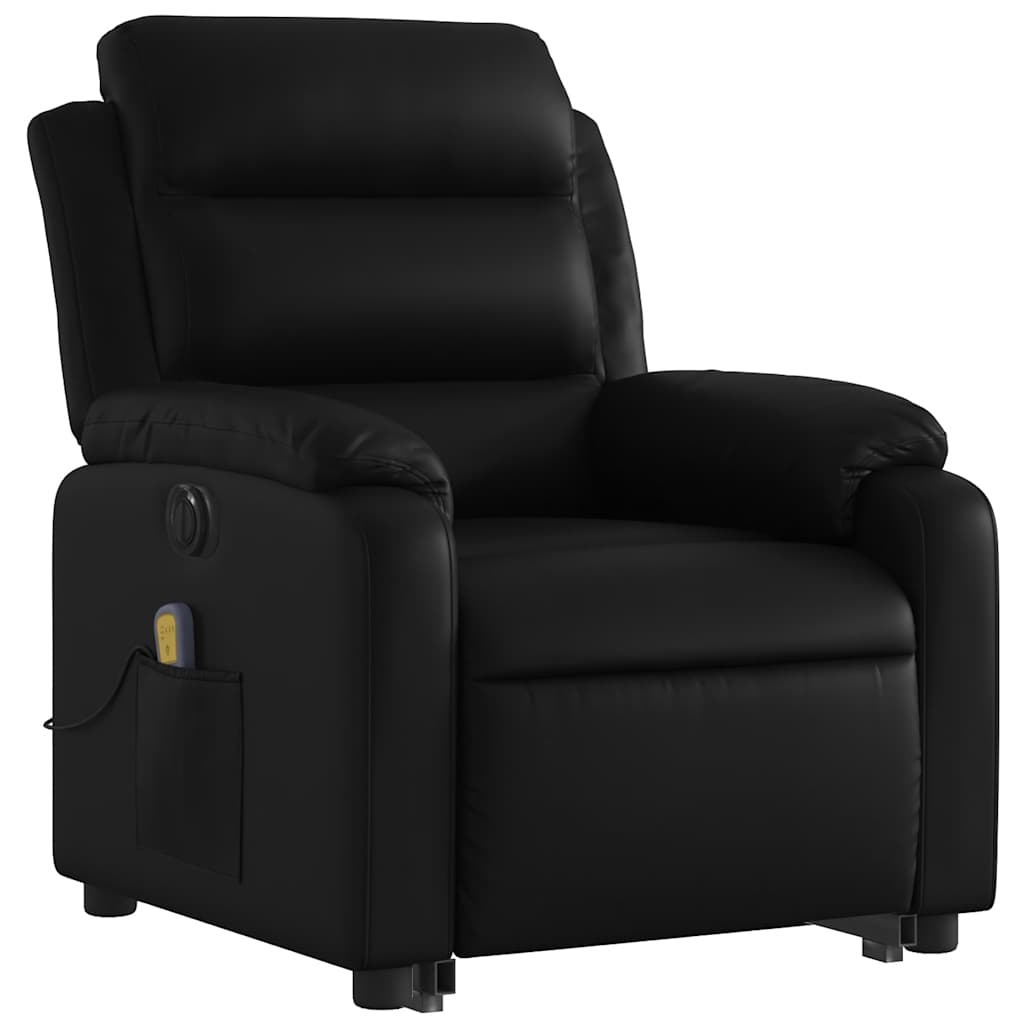 Fauteuil inclinable de massage électrique noir similicuir
