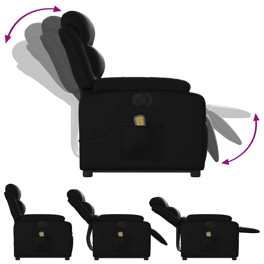 Fauteuil inclinable de massage électrique noir similicuir