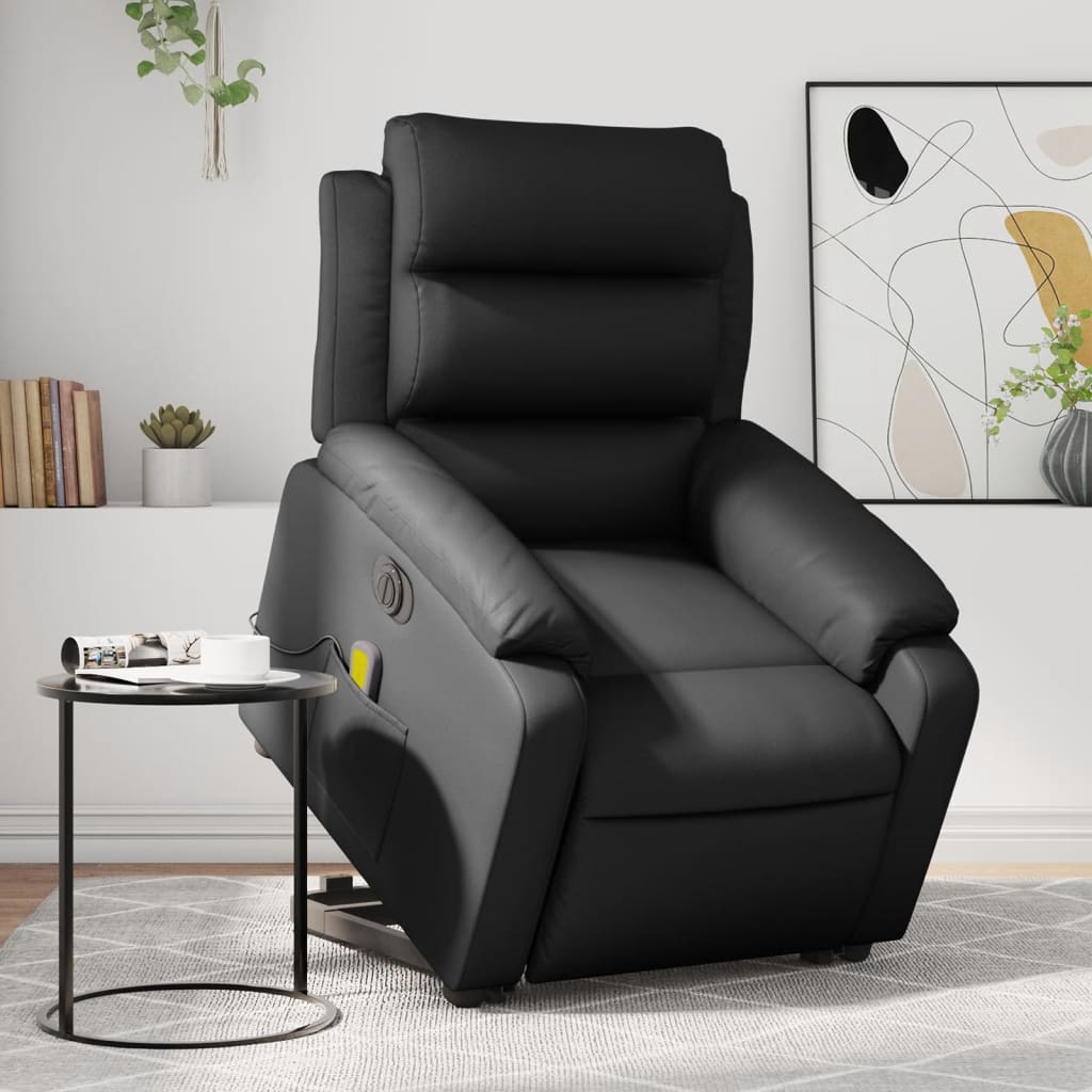 Fauteuil inclinable de massage électrique noir similicuir - XIOS
