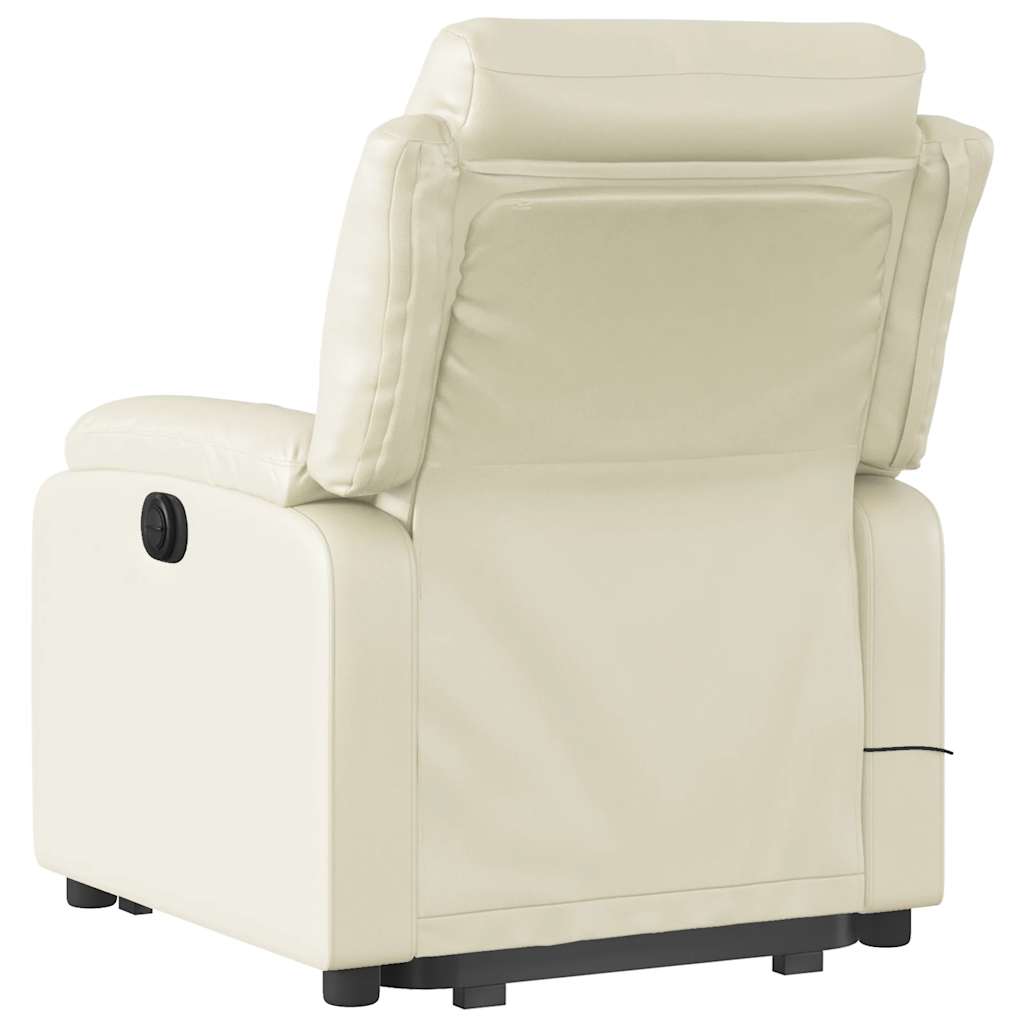 Fauteuil inclinable de massage électrique crème similicuir - XIOS