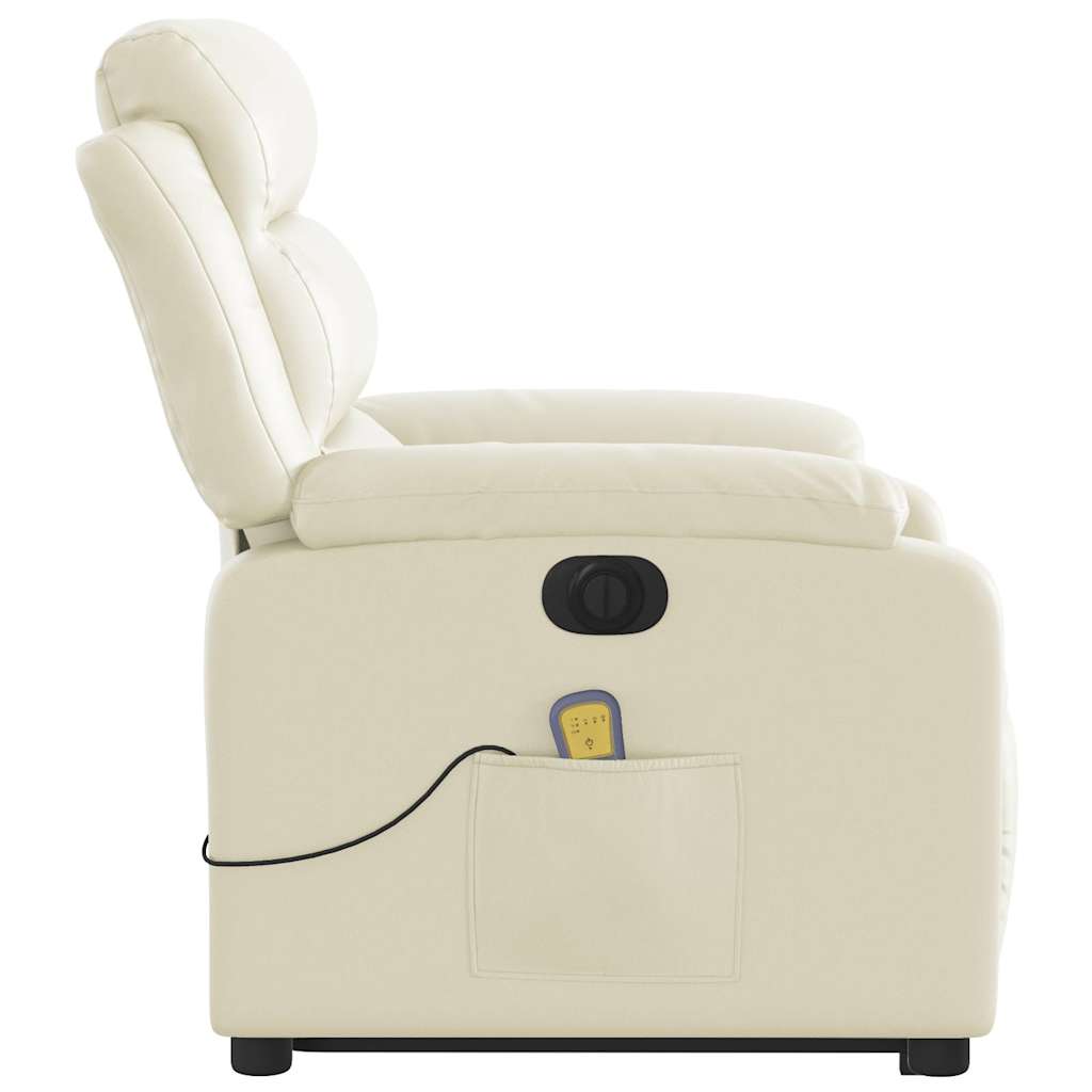 Fauteuil inclinable de massage électrique crème similicuir - XIOS