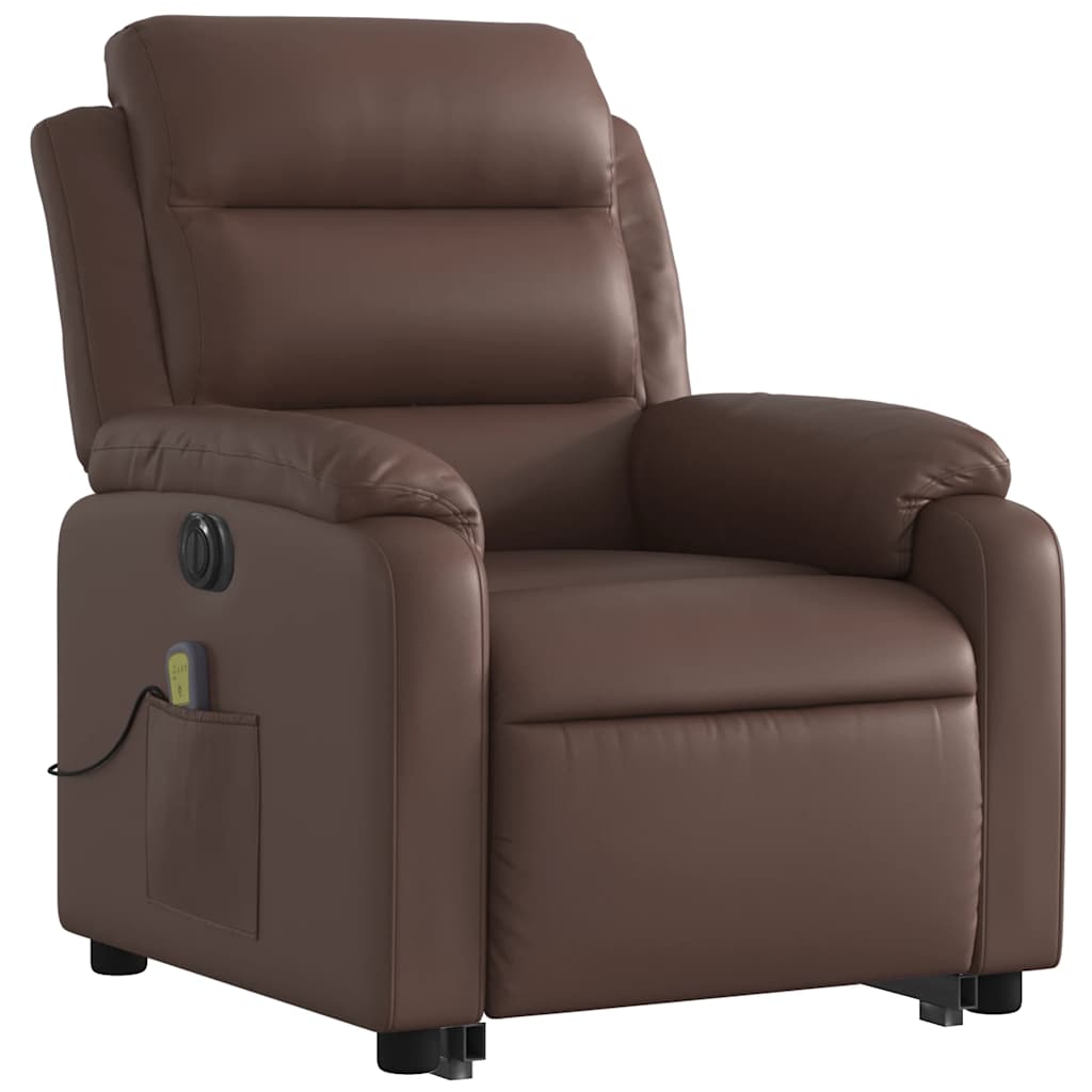 Fauteuil inclinable de massage électrique marron similicuir - XIOS