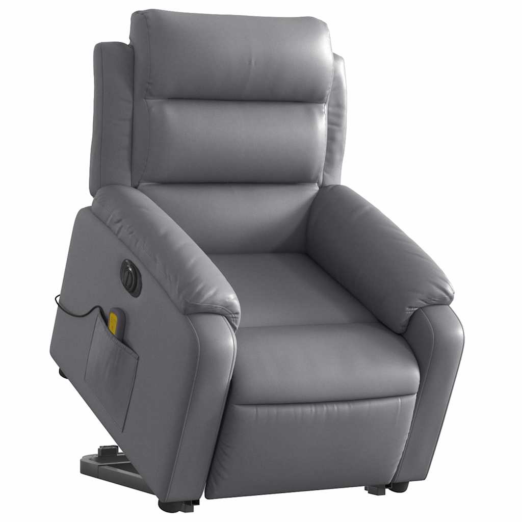 Fauteuil inclinable de massage électrique gris similicuir - XIOS
