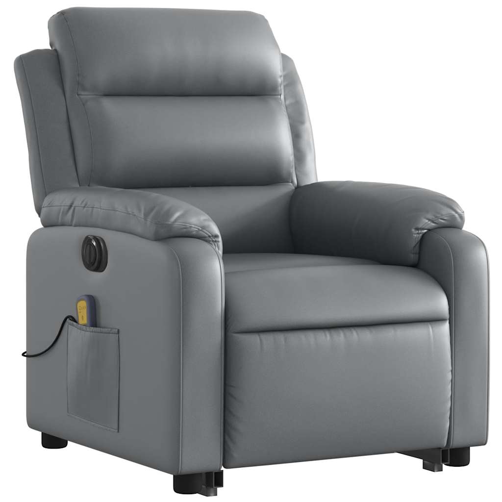 Fauteuil inclinable de massage électrique gris similicuir - XIOS