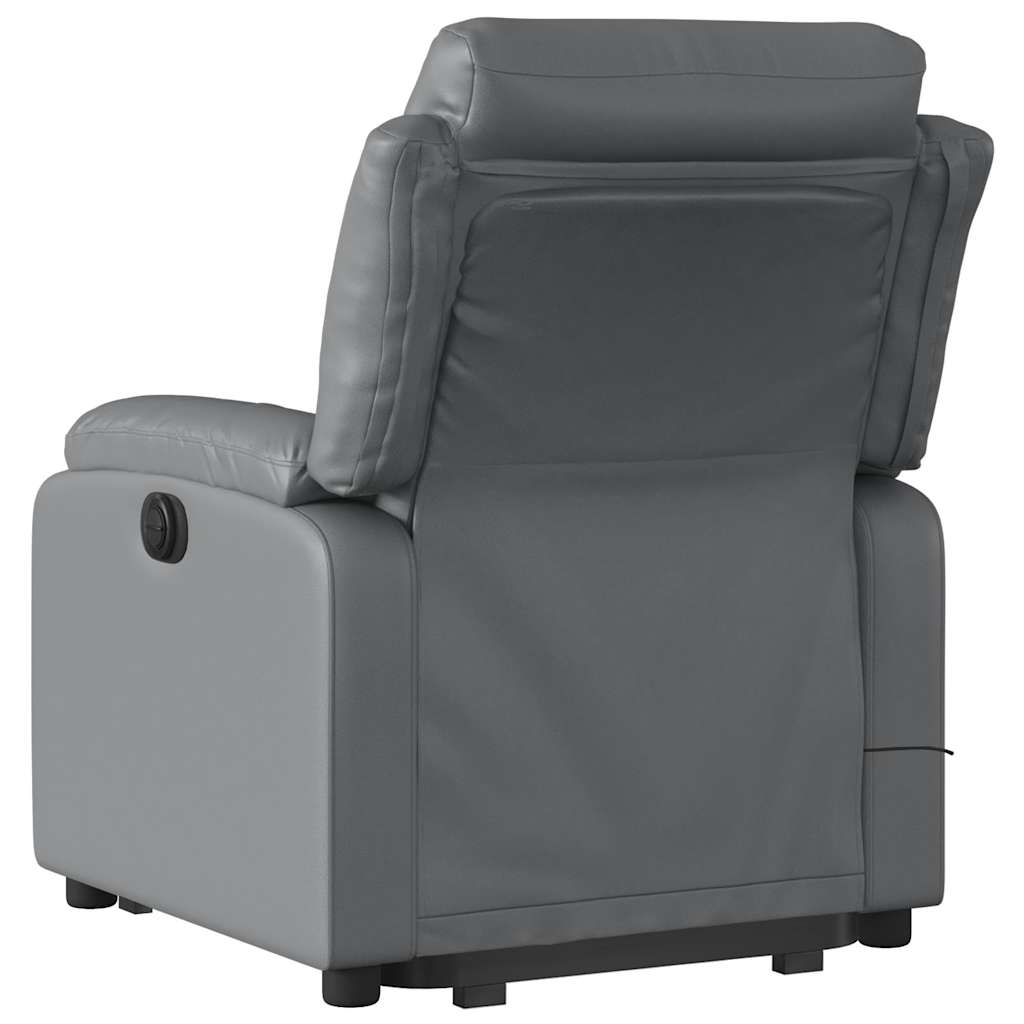 Fauteuil inclinable de massage électrique gris similicuir - XIOS