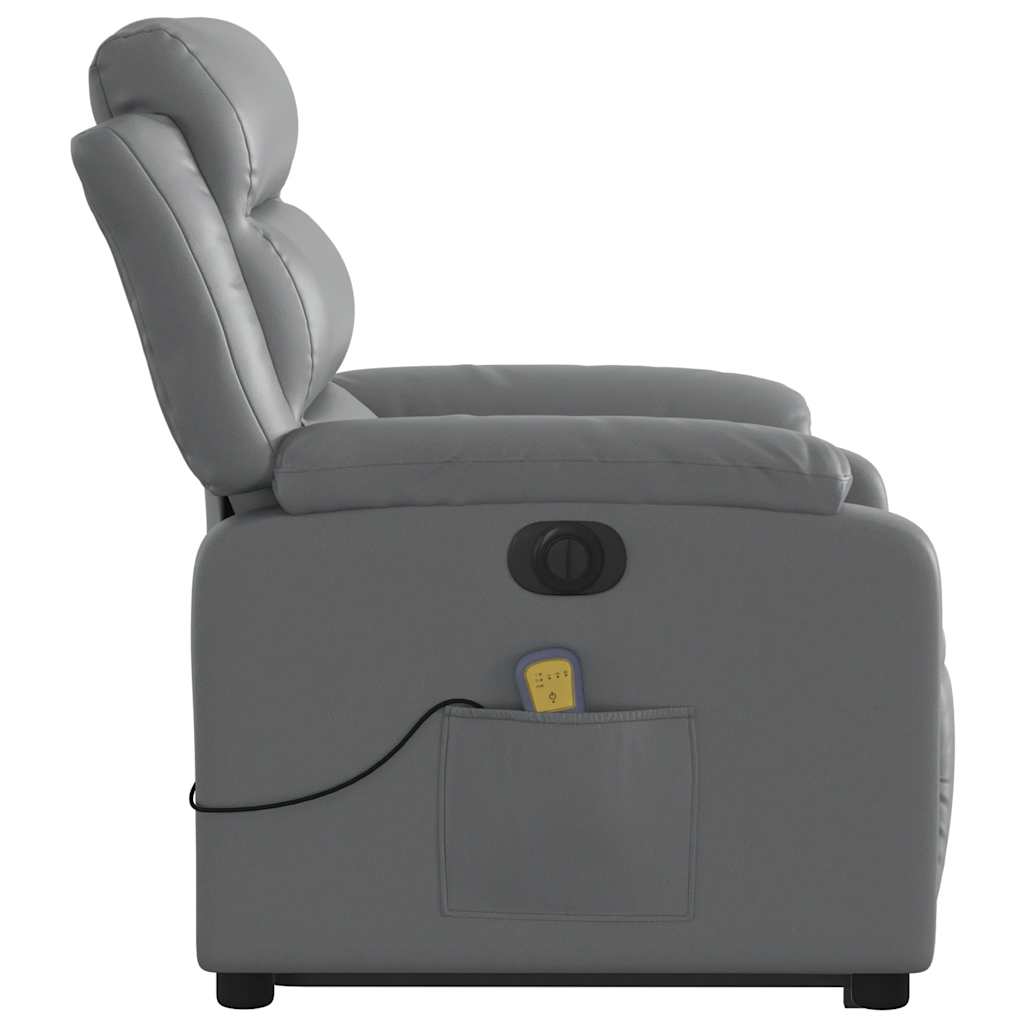 Fauteuil inclinable de massage électrique gris similicuir - XIOS