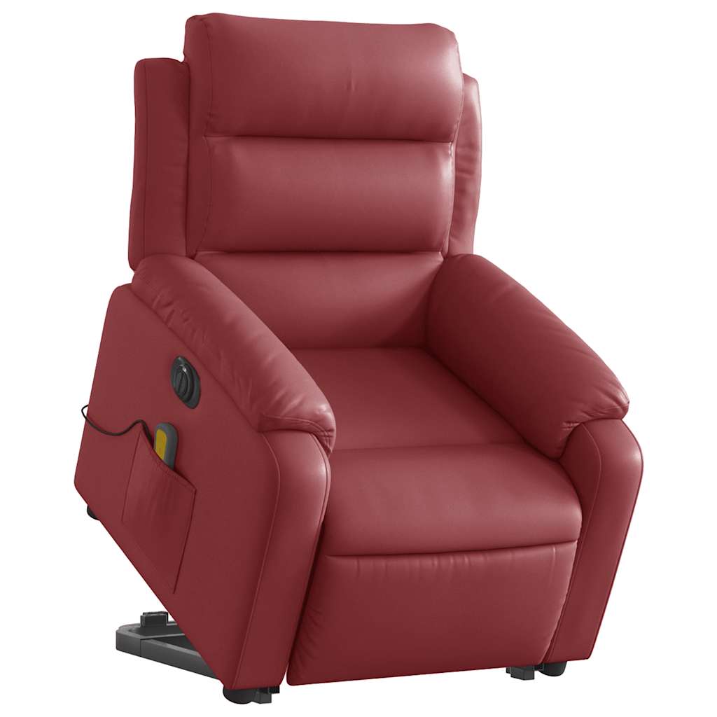 Fauteuil inclinable de massage électrique rouge bordeaux - XIOS