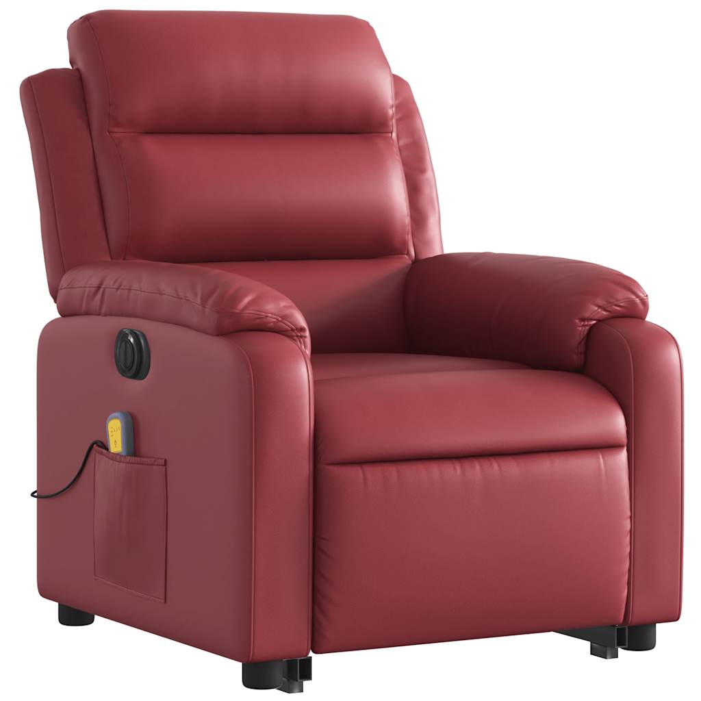 Fauteuil inclinable de massage électrique rouge bordeaux - XIOS