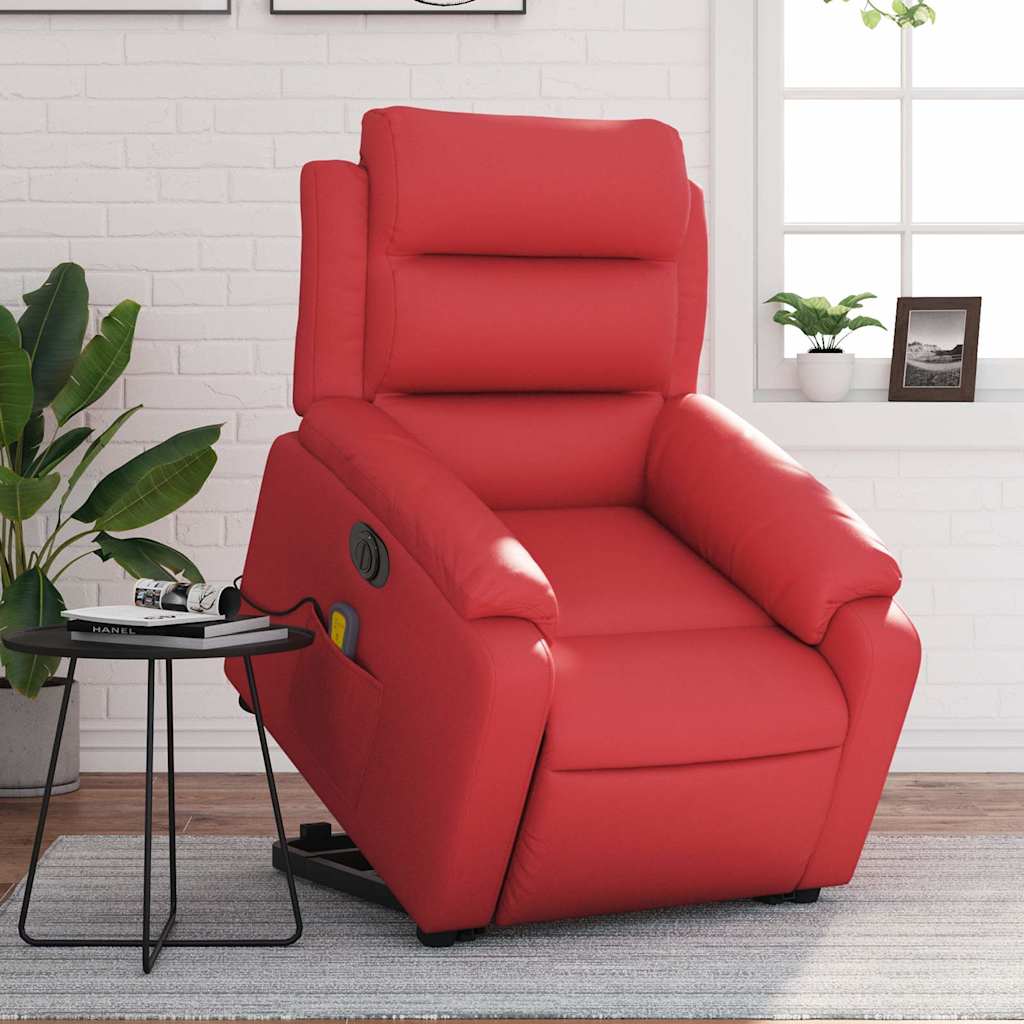 Fauteuil inclinable de massage électrique rouge similicuir - XIOS