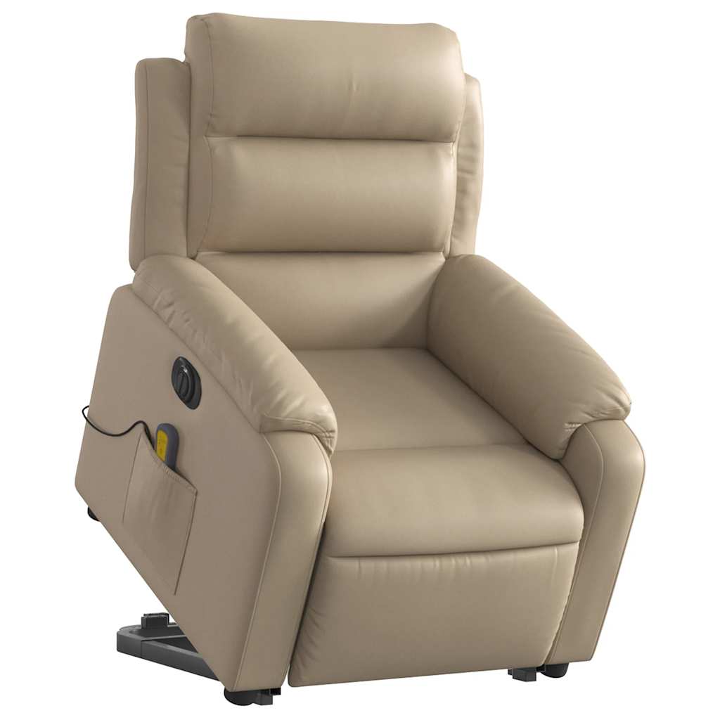 Fauteuil inclinable de massage électrique cappuccino similicuir - XIOS