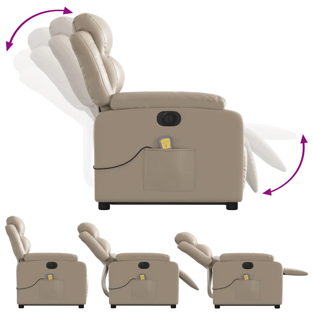 Fauteuil inclinable de massage électrique cappuccino similicuir - XIOS