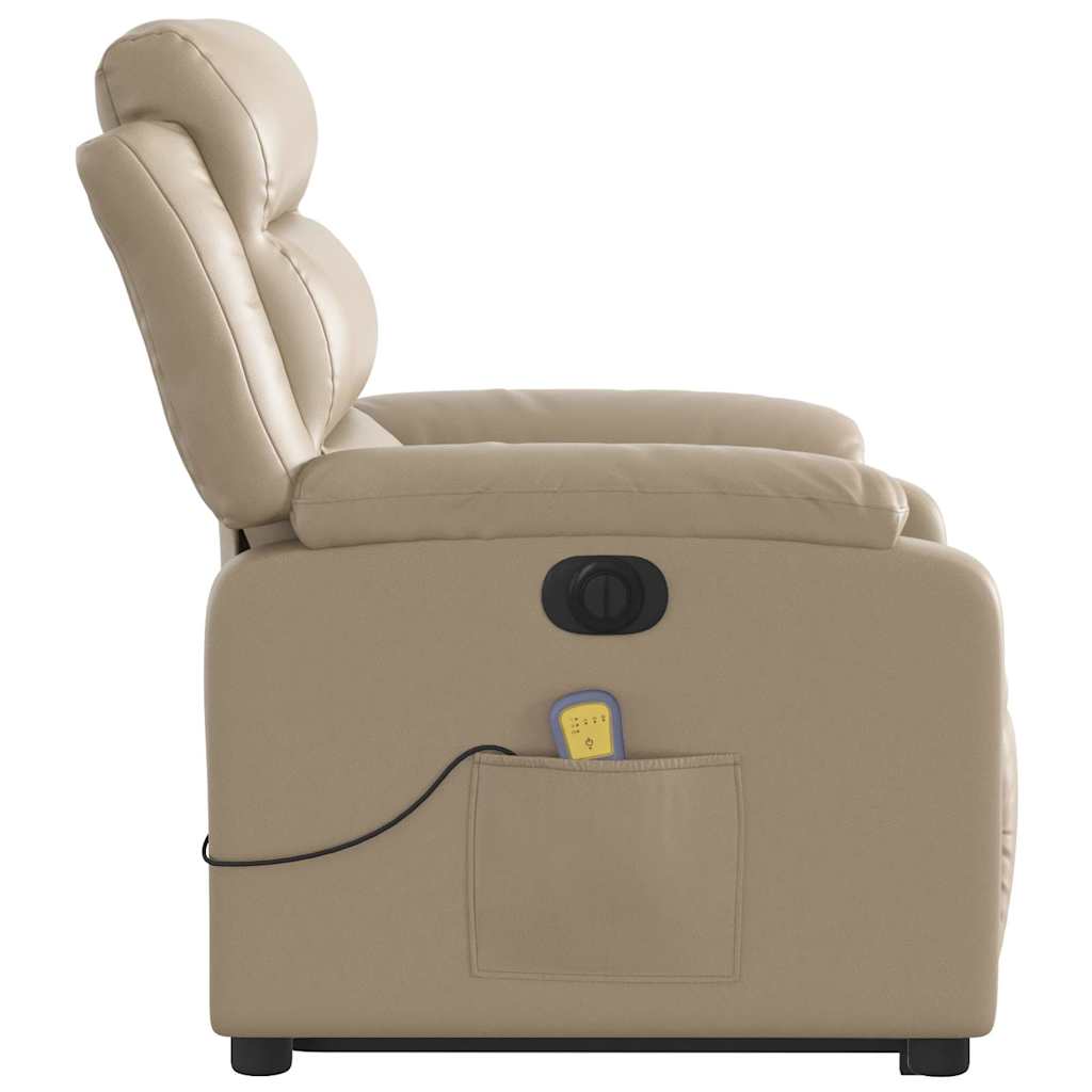 Fauteuil inclinable de massage électrique cappuccino similicuir - XIOS