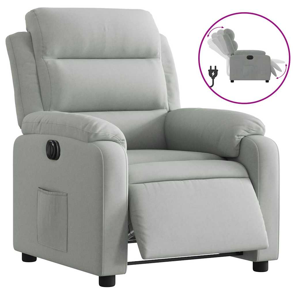 Fauteuil inclinable électrique gris clair velours - XIOS