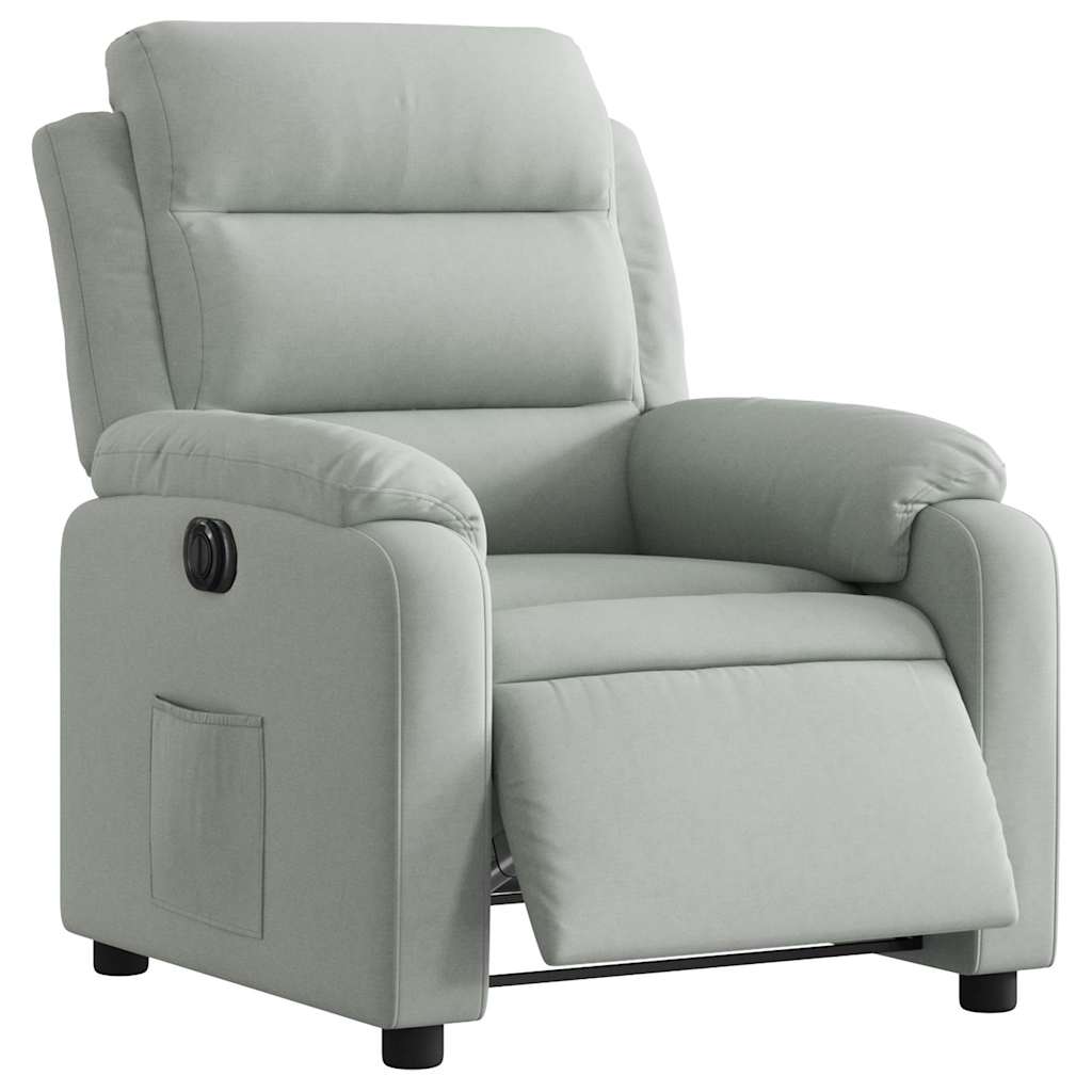 Fauteuil inclinable électrique gris clair velours - XIOS