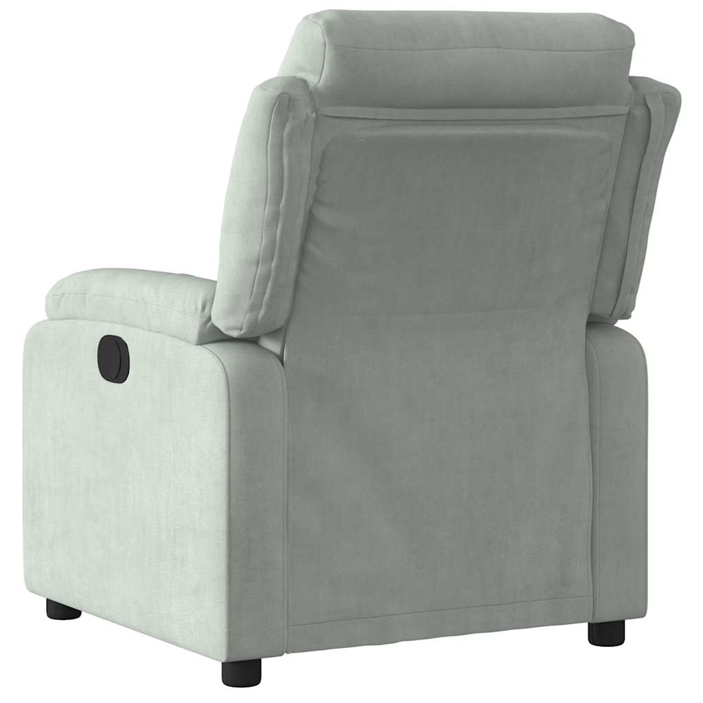 Fauteuil inclinable électrique gris clair velours - XIOS