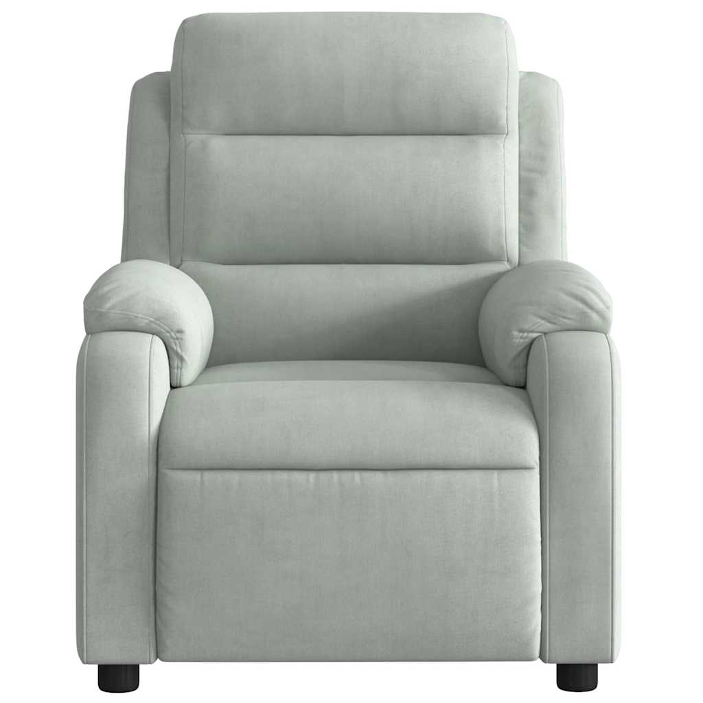 Fauteuil inclinable électrique gris clair velours - XIOS