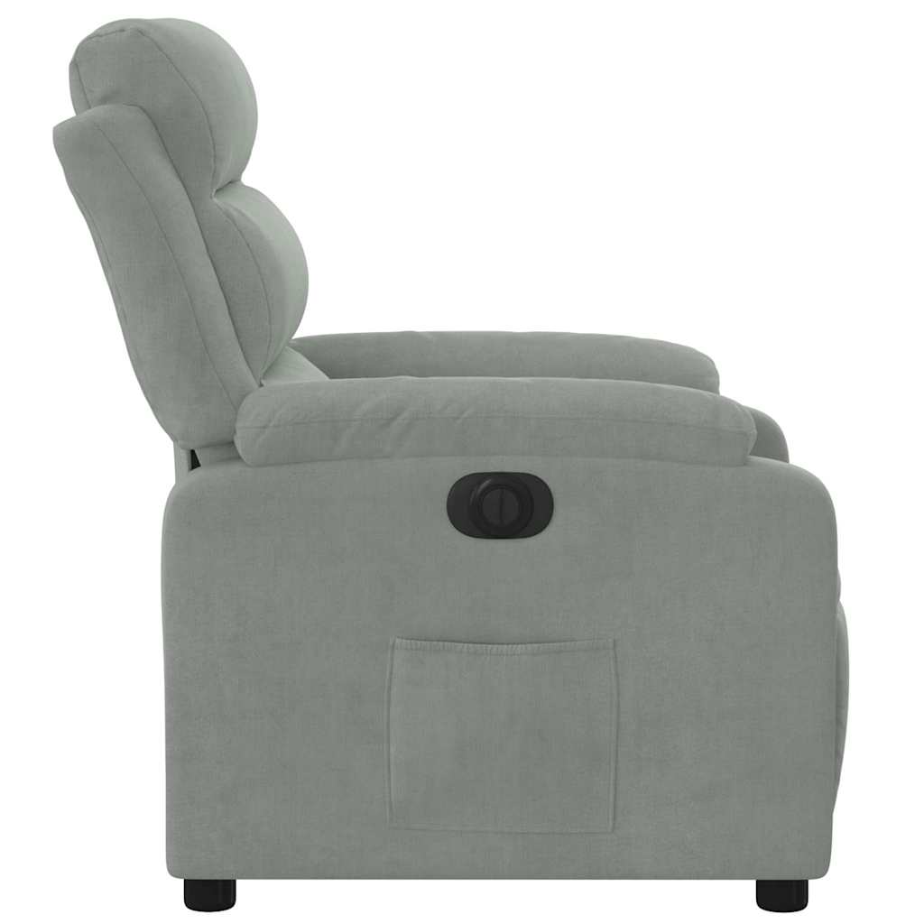 Fauteuil inclinable électrique gris clair velours - XIOS
