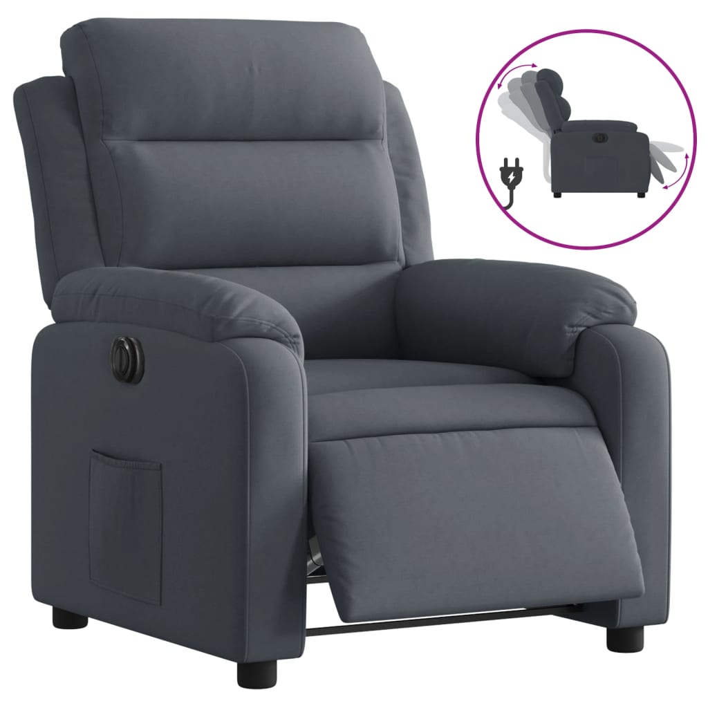Fauteuil inclinable électrique Gris foncé Velours - XIOS