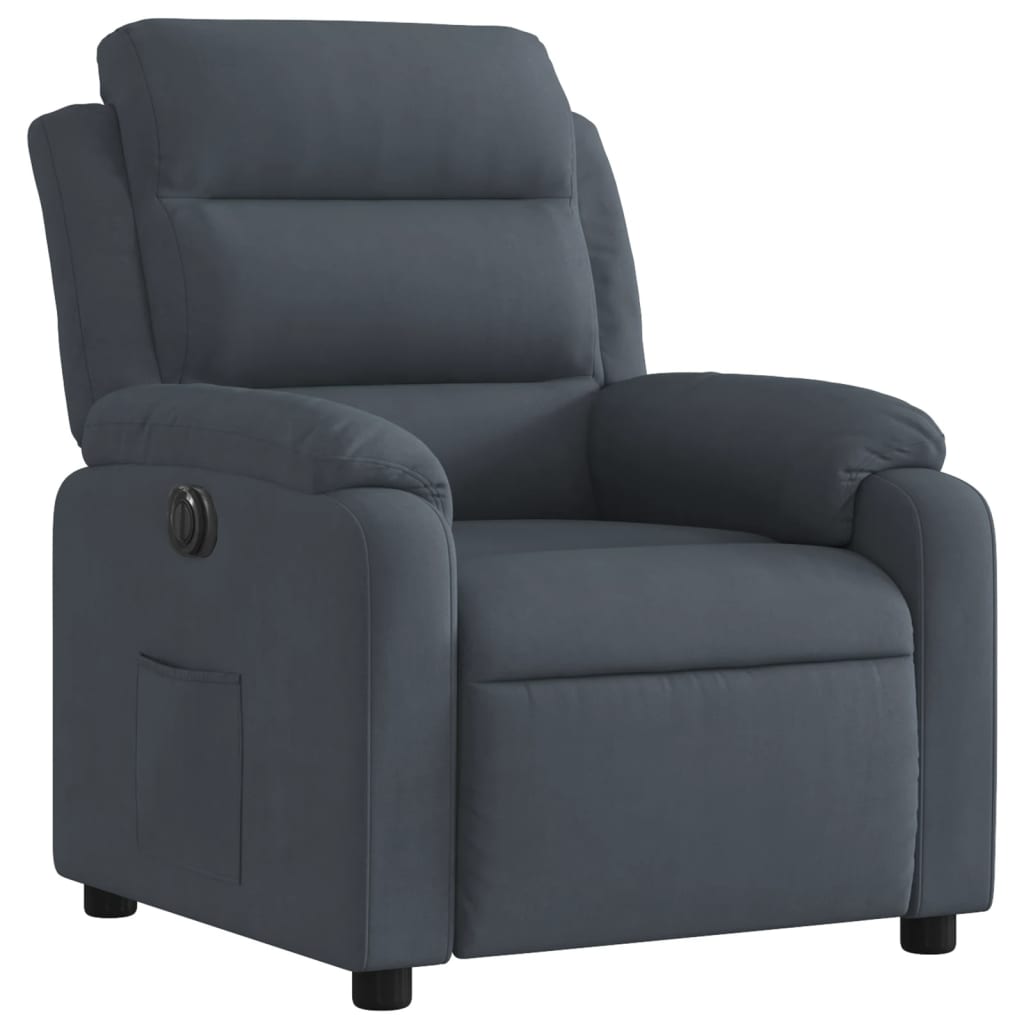 Fauteuil inclinable électrique Gris foncé Velours - XIOS