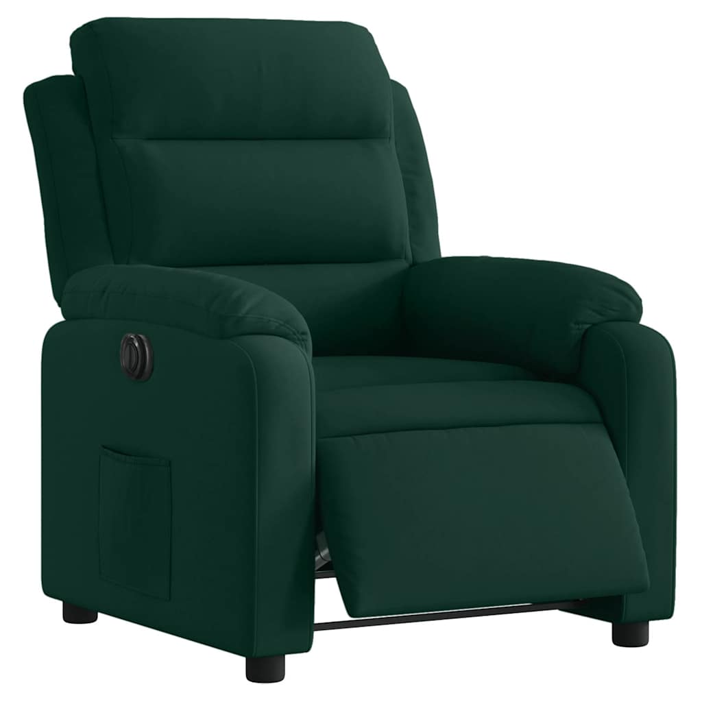 Fauteuil inclinable électrique vert foncé velours - XIOS