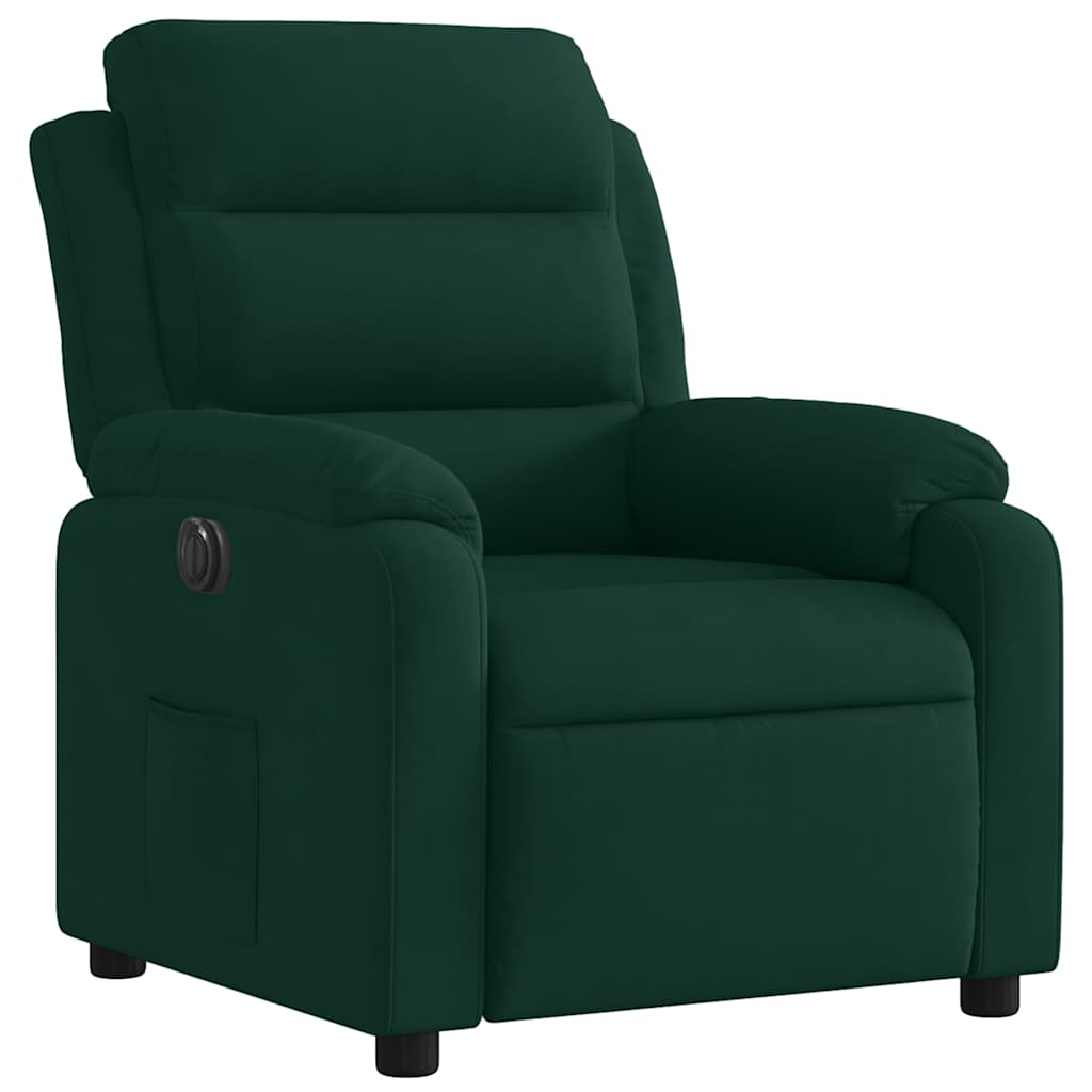 Fauteuil inclinable électrique vert foncé velours - XIOS