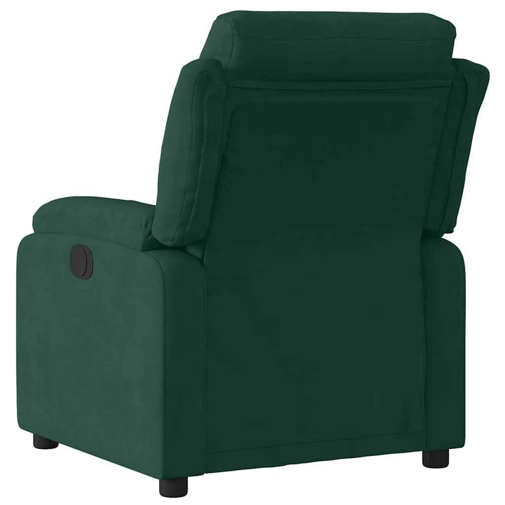 Fauteuil inclinable électrique vert foncé velours - XIOS