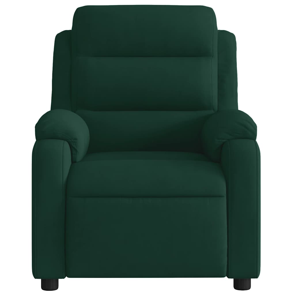 Fauteuil inclinable électrique vert foncé velours - XIOS