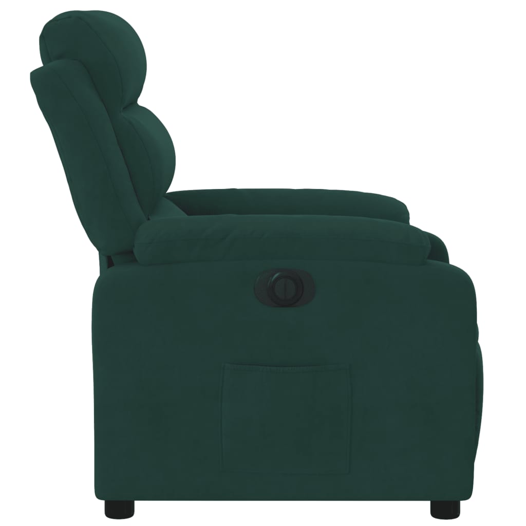 Fauteuil inclinable électrique vert foncé velours - XIOS