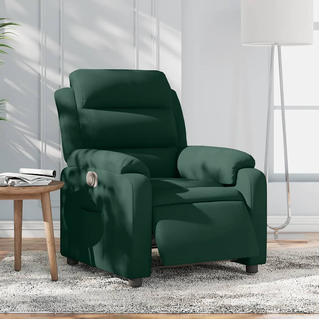 Fauteuil inclinable électrique vert foncé velours - XIOS