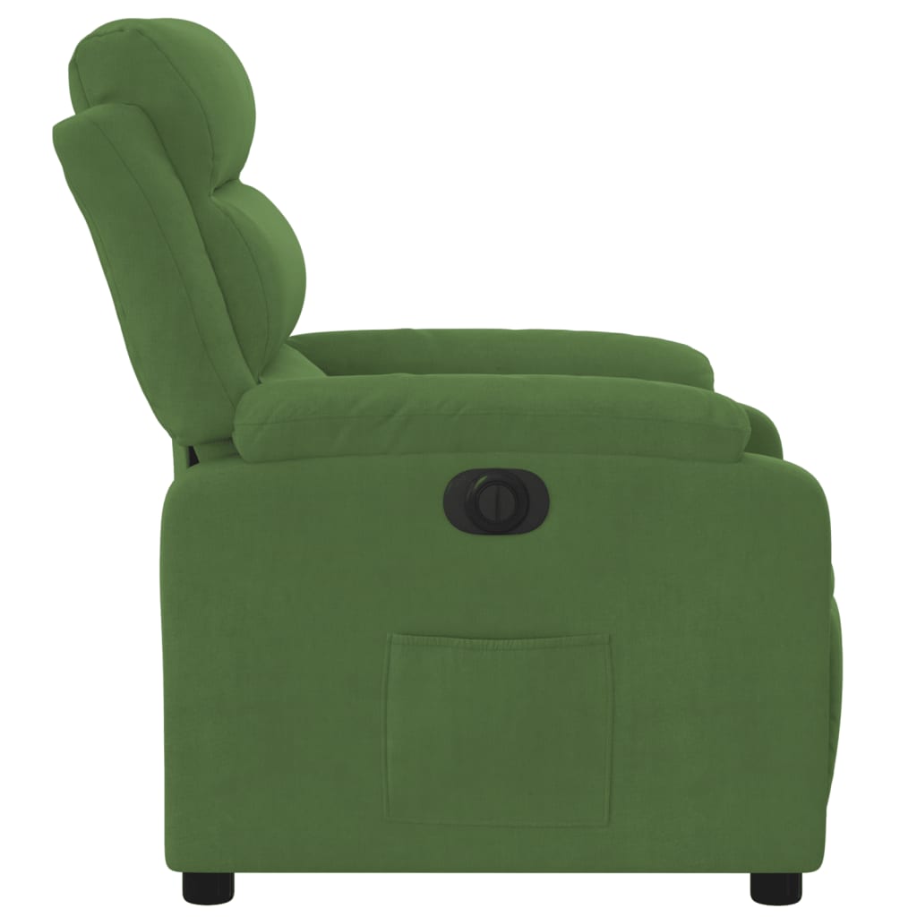 Fauteuil inclinable électrique vert clair velours