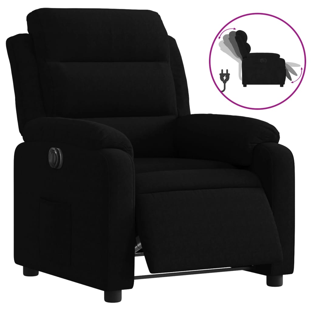 Fauteuil inclinable électrique noir velours - XIOS