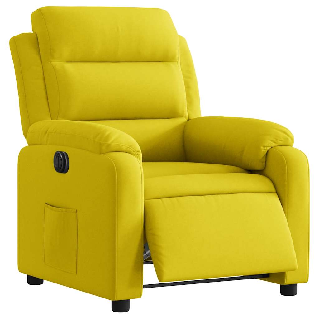 Fauteuil inclinable électrique jaune velours - XIOS