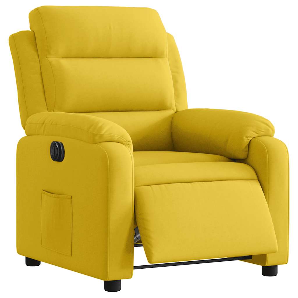 Fauteuil inclinable électrique jaune velours - XIOS