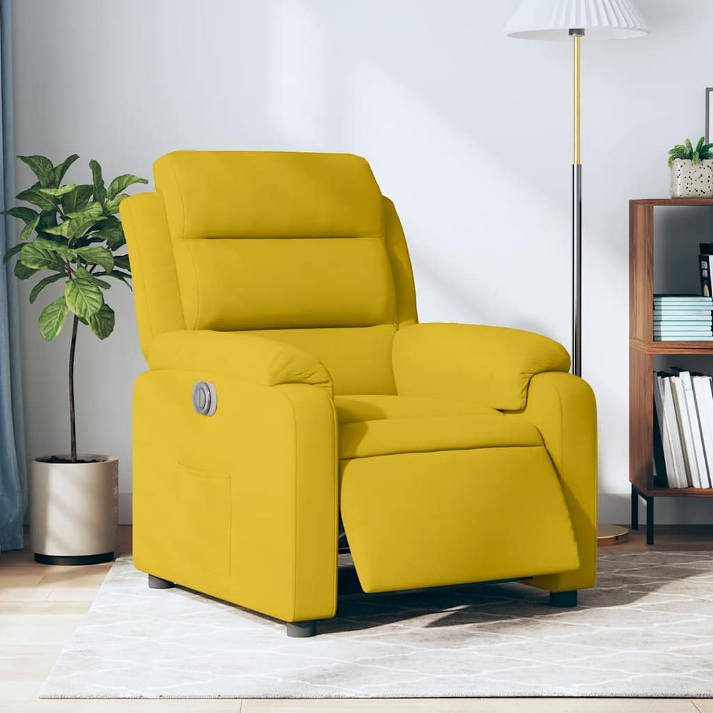 Fauteuil inclinable électrique jaune velours - XIOS