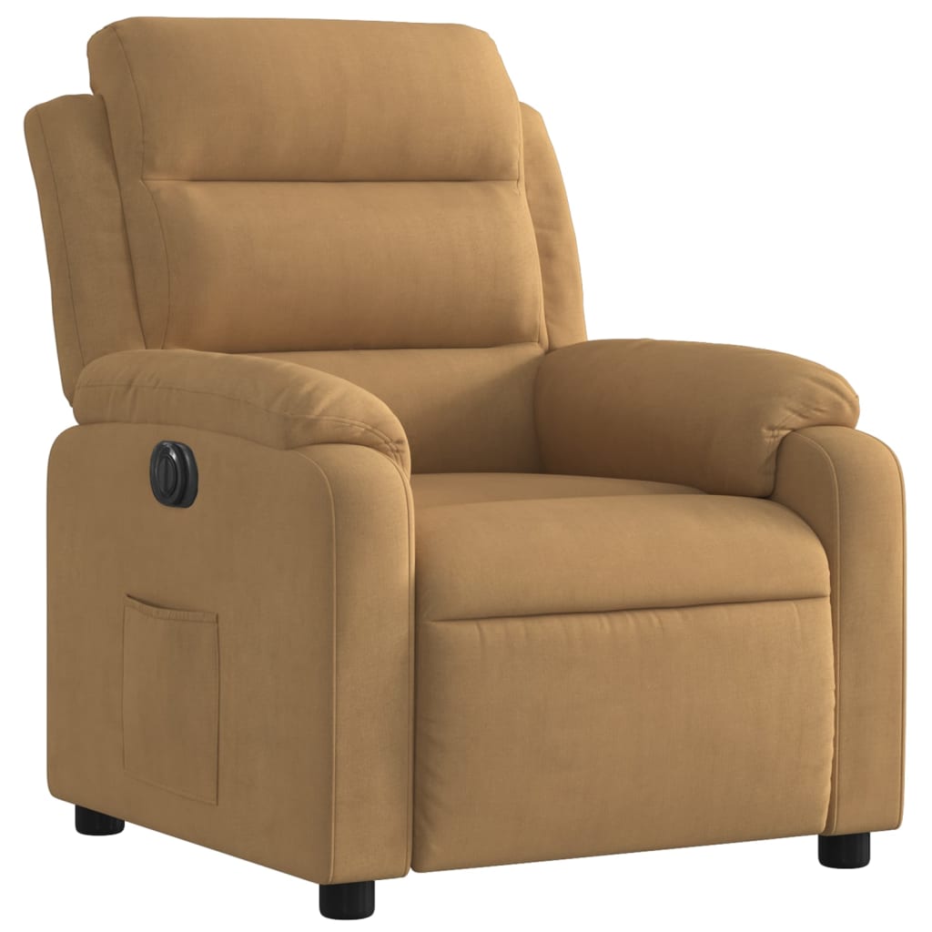 Fauteuil inclinable électrique Marron Velours - XIOS