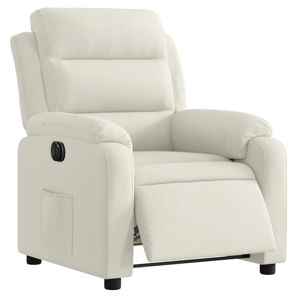 Fauteuil inclinable électrique Crème Velours - XIOS