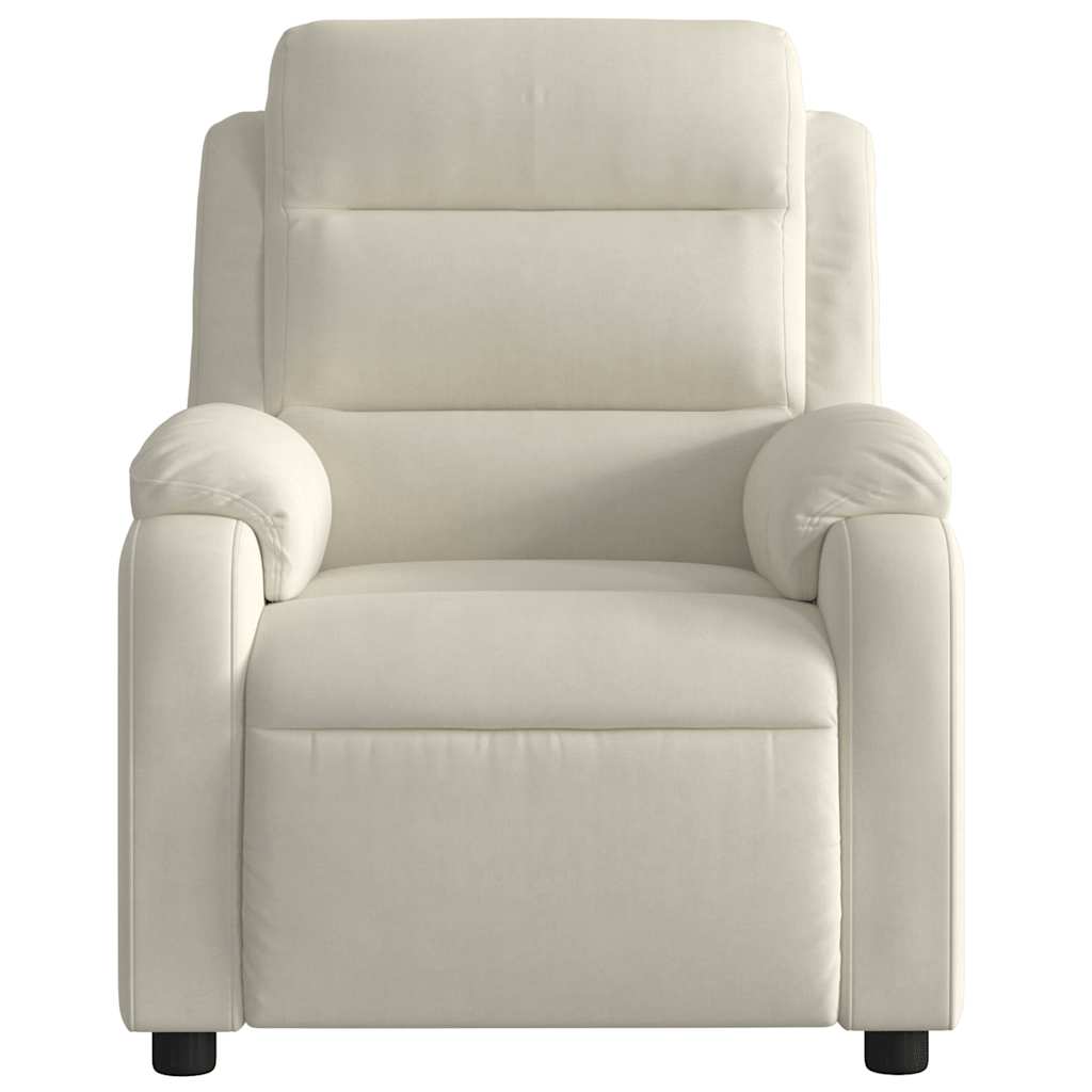 Fauteuil inclinable électrique Crème Velours - XIOS