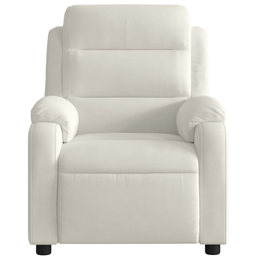 Fauteuil inclinable électrique Crème Velours - XIOS